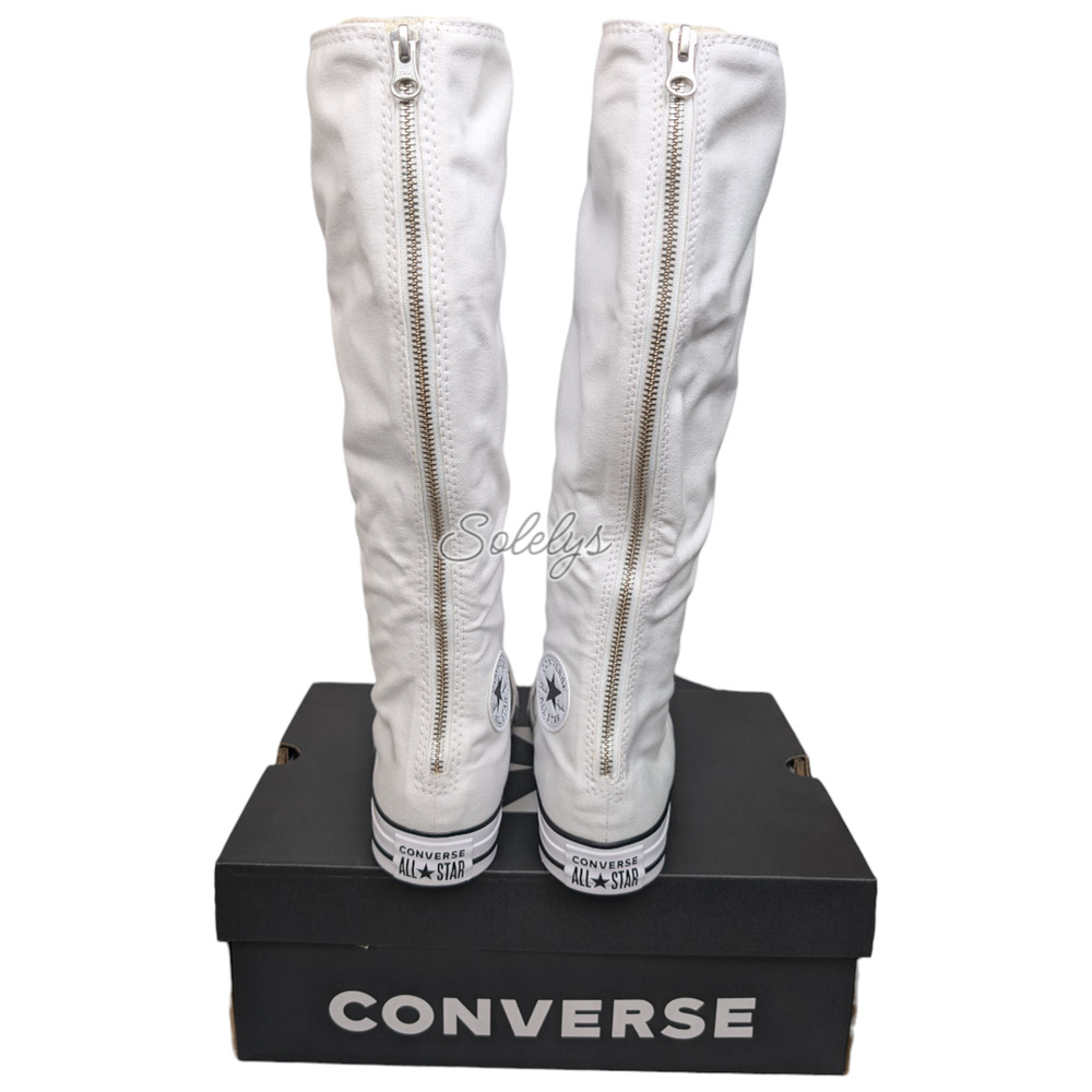 Converse CTAS XXHI Mens 10.5 White Orange Elastic Laced Knee High Sneaker Boot - Picture 3 of 10